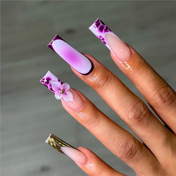 Floral Acrylic Nail Art Extensions Kalsten