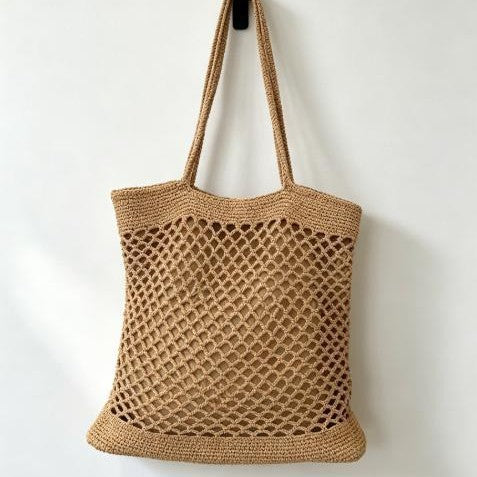 Hand-knotted shopping bag in modern net design Kalsten