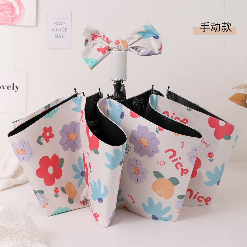 Women's Foldable Umbrella with Colorful Floral Patterns Kalsten