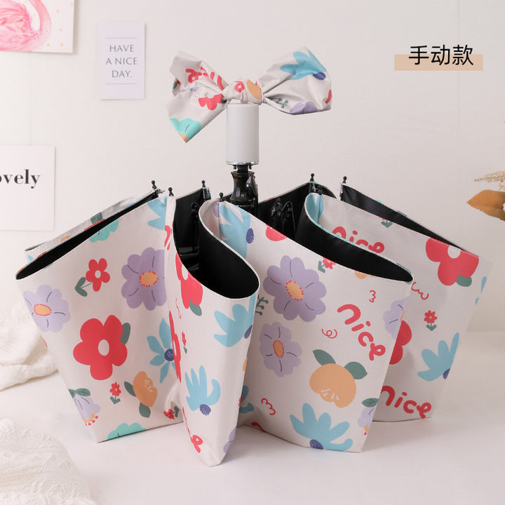 Women's Foldable Umbrella with Colorful Floral Patterns Kalsten