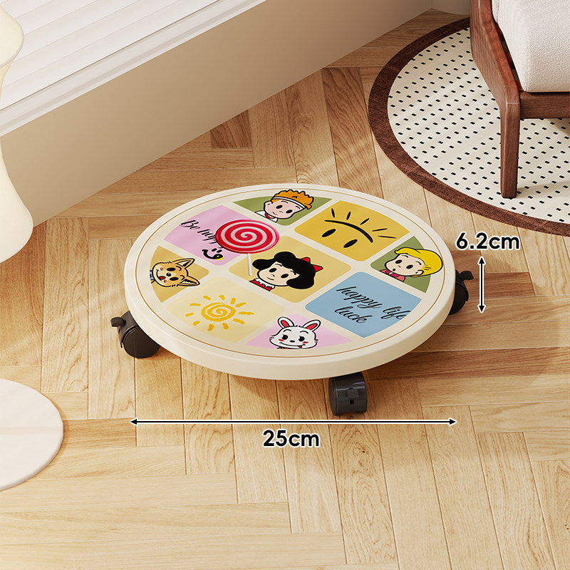 Round Decorative Rolling Plant Dolly with Locking Swivel Casters