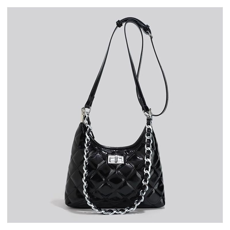 Quilted Chain-Handled Shoulder Bag Kalsten