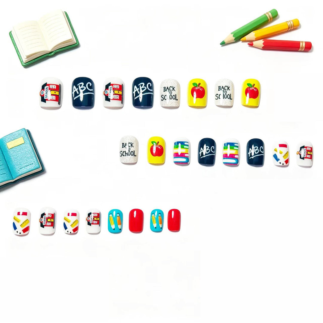 Art Nails with Creative School Motif Kalsten