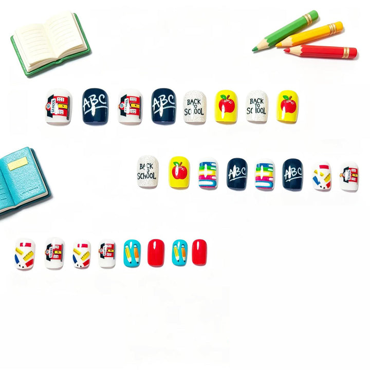 Art Nails with Creative School Motif Kalsten