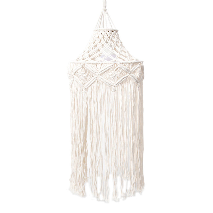 Elegant Macrame Hanging Lamp with Fringes Kalsten