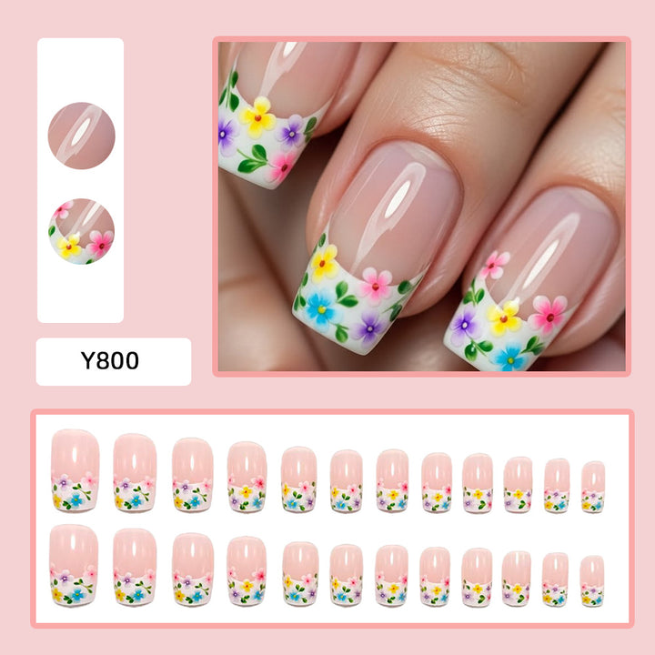 Artificial nails with floral applications Kalsten