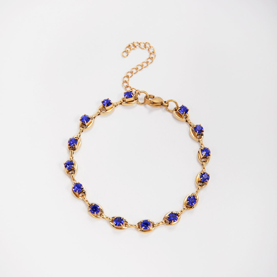 Elegant Gemstone Accent Link Bracelet Kalsten