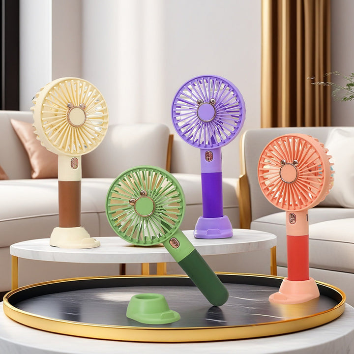 Women's Portable Mini Fan with Cute Bear Design Kalsten