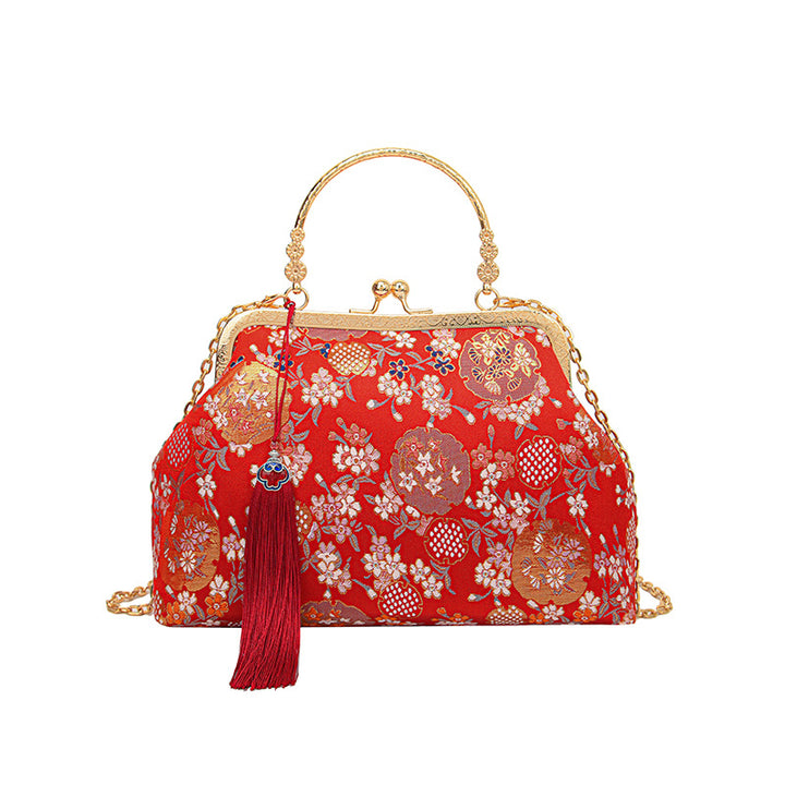Floral Embroidered Evening Clutch