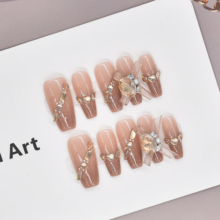 Luxury Decorative Crystal Press-On Nails Kalsten