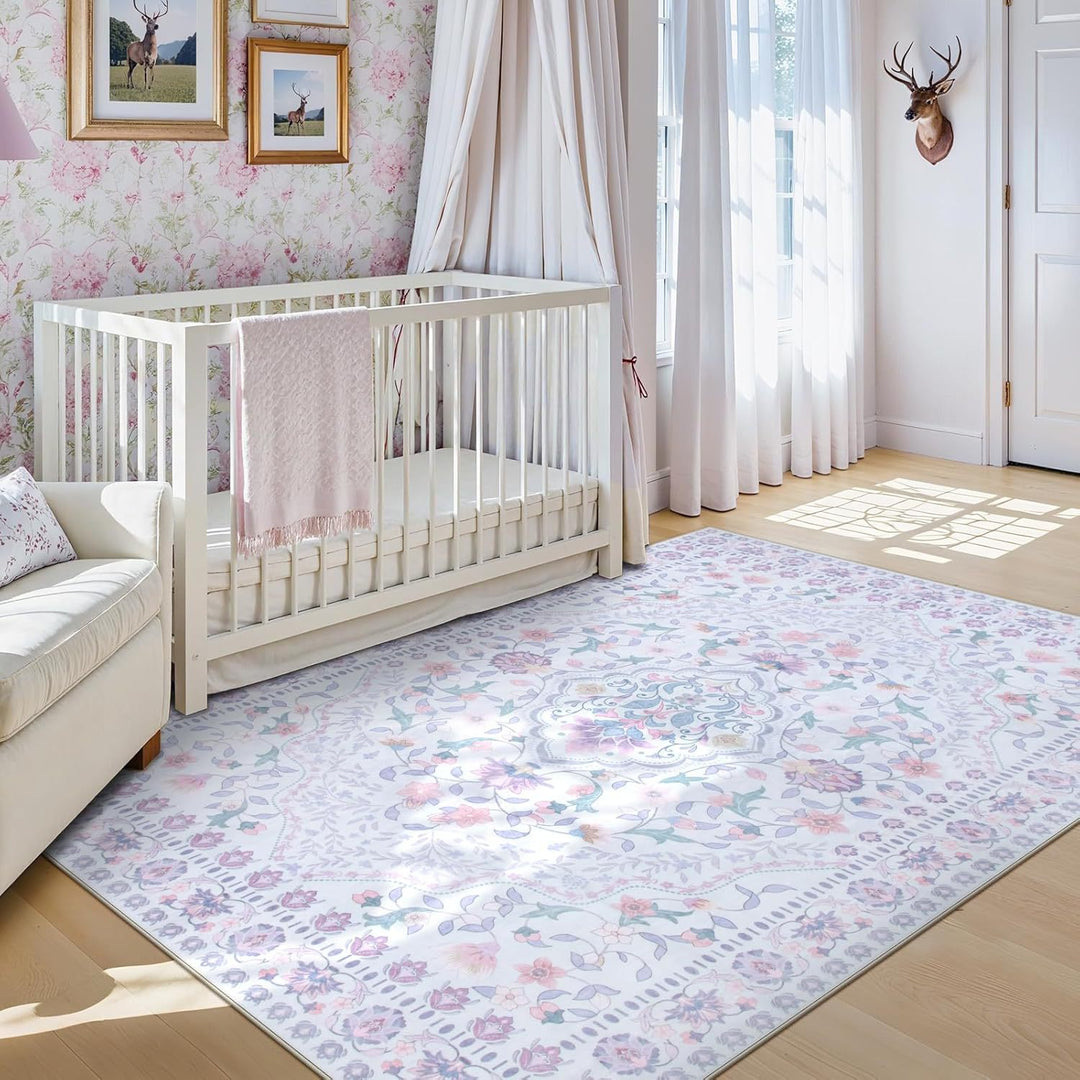 Vintage Floral Pattern Area Rug