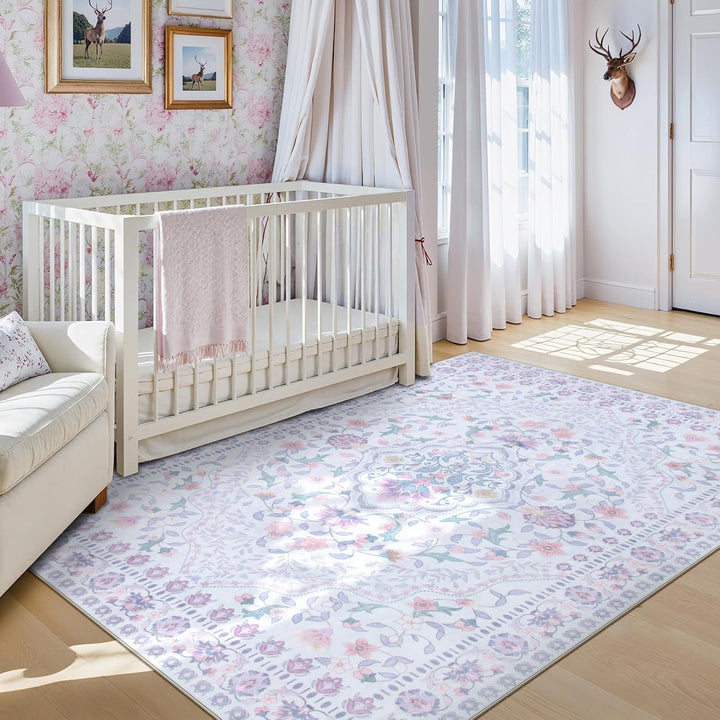 Vintage Floral Pattern Area Rug