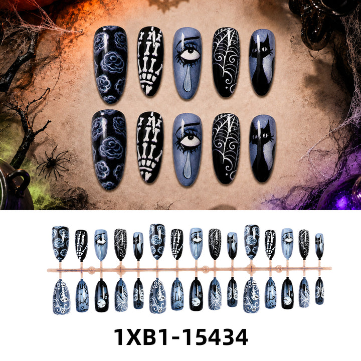 Acrylic nail set with creative Halloween motifs Kalsten