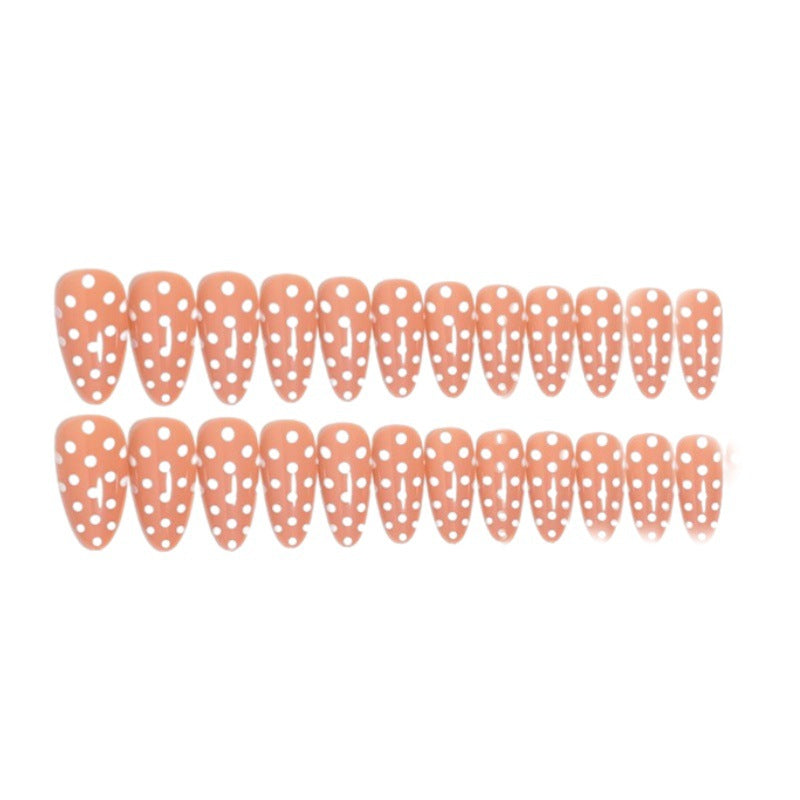 Artistic Press-On Nail Set with Polka Dot Design Kalsten