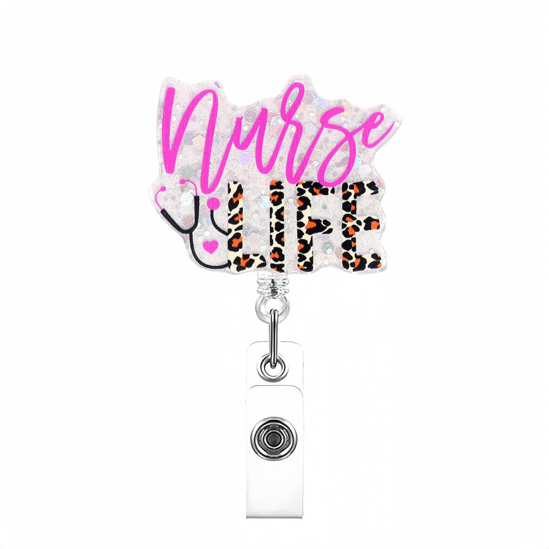 Expandable badge holder with anatomical heart pendant