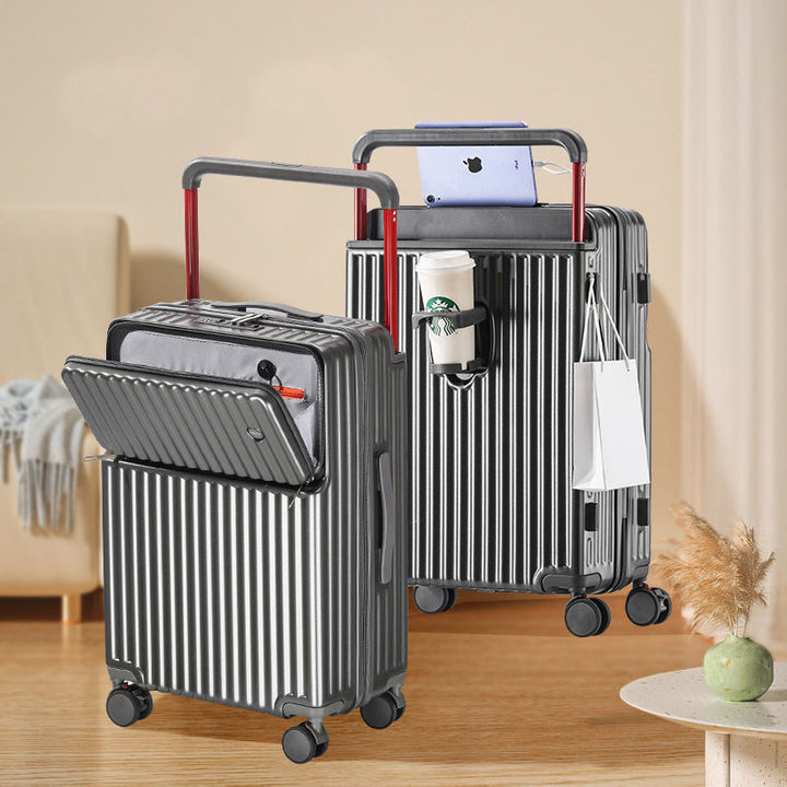 Unisex Multi-Compartment Rolling Hard-Shell Luggage with Integrated Charging Port Kalsten