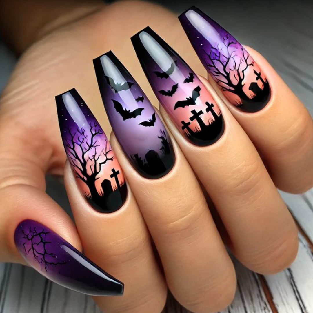 Halloween-Themed Spooky Nail Art Extensions Kalsten