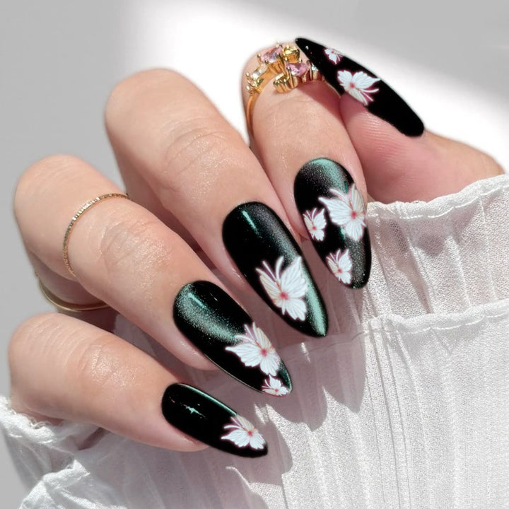 Floral Accent Press-On Nails Set Kalsten