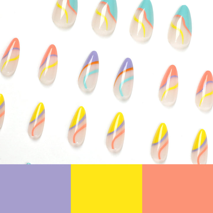 Artificial nail extensions with stylish gradient colors and modern designs Kalsten