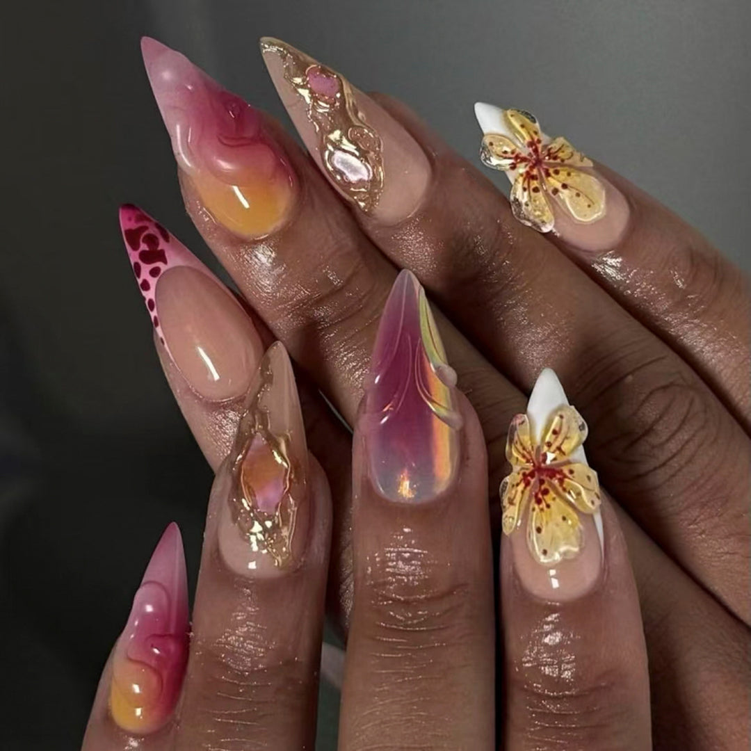 Artful nail art with floral accents Kalsten