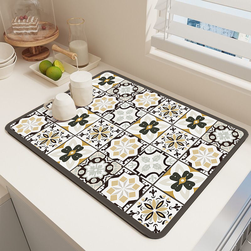 Elegant Mosaic Pattern Kitchen Mat Kalsten
