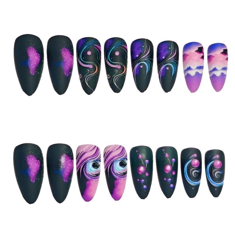 Cosmic Galaxy Stiletto Nail Art