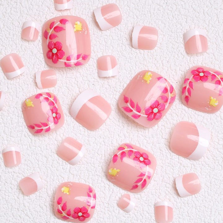 Decorative Floral Press-On Toenails Kalsten