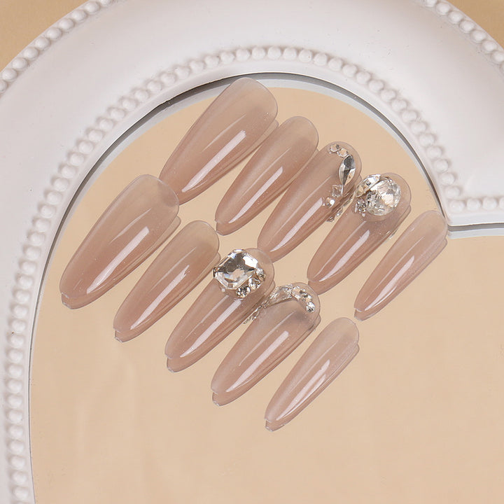 Glamorous Stiletto Press-On Nail Set with Rhinestone Accents Kalsten