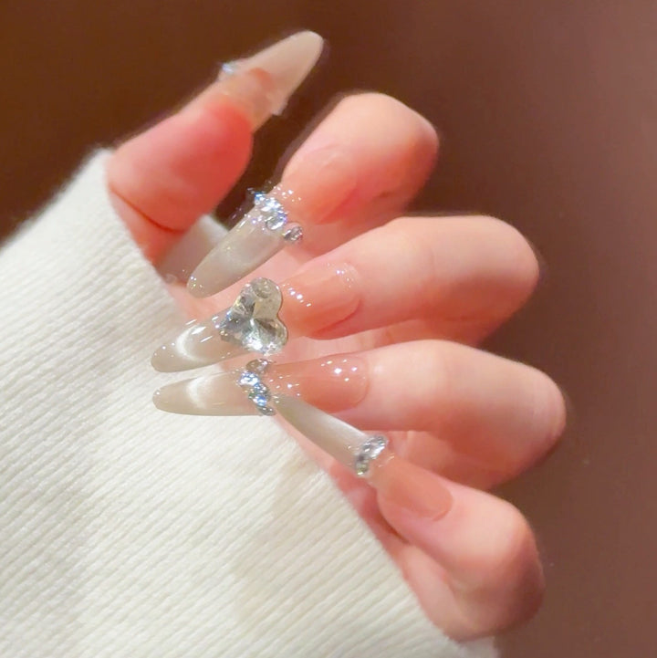 Glamorous Crystal-Embellished Stiletto Press-On Nails Kalsten