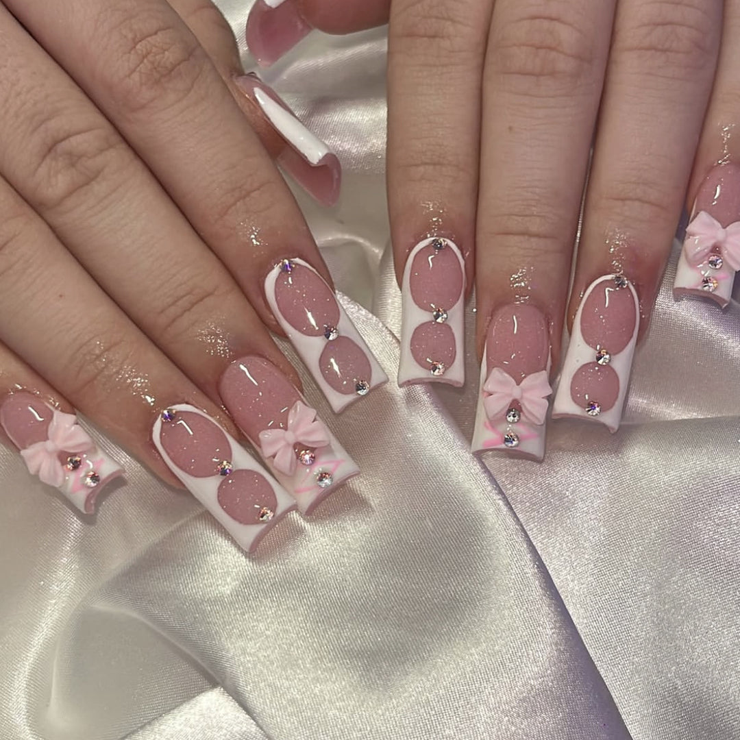 Designer Floral Acrylic Nail Extensions Kalsten