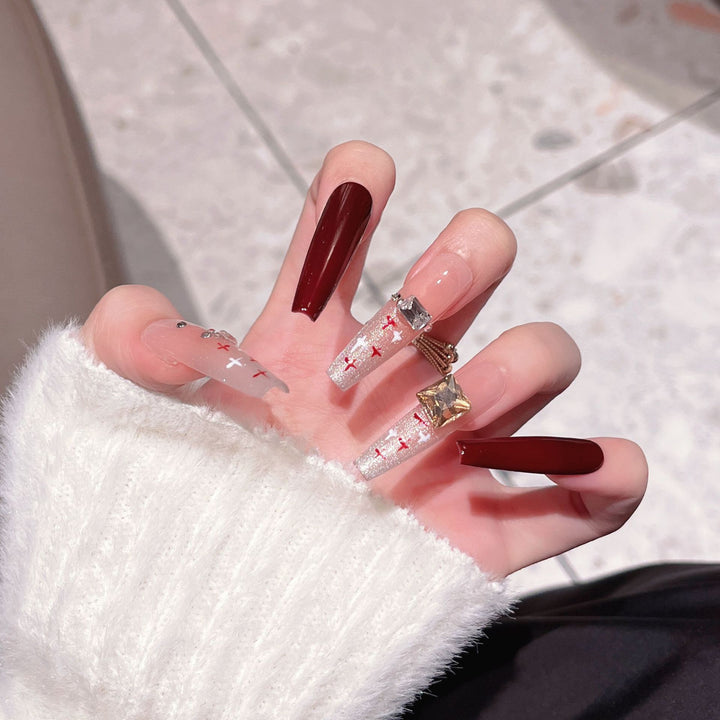Elegant Floral Design Press-On Nail Extensions Kalsten