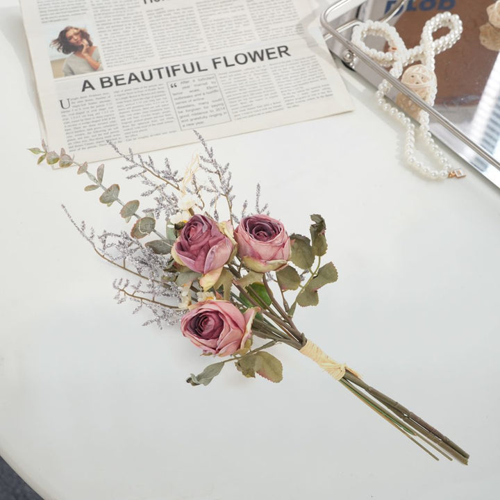 Dried Floral Bouquet with Eucalyptus and Lavender Accents