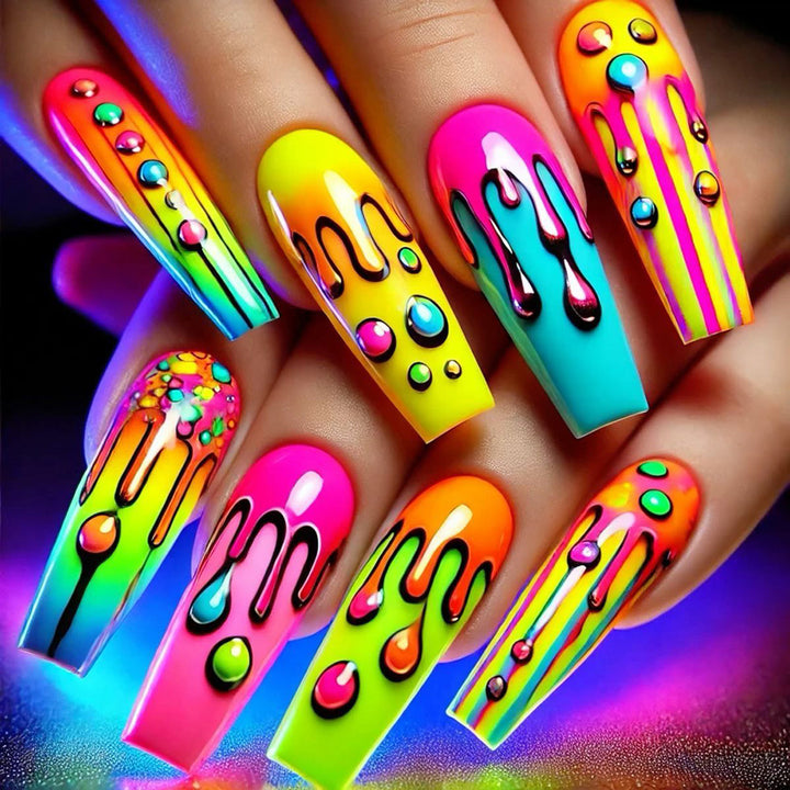 Creative Acrylic Nails in Modern Drop Design Kalsten