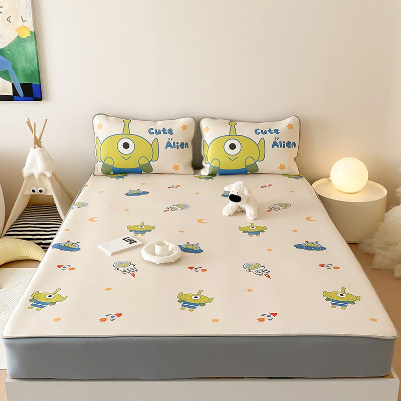 Kids Mattress Protector Topper with Non-Slip Bottom and Cute Bear Print