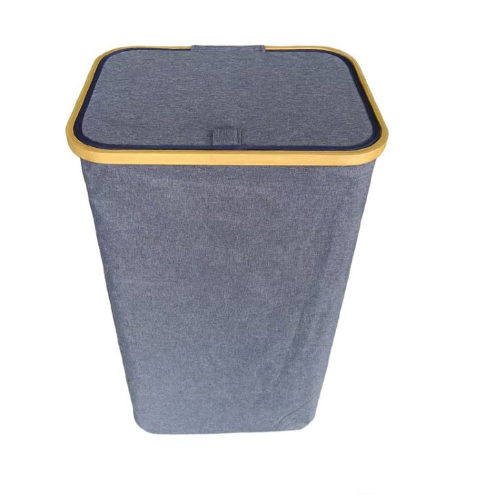 Stylish laundry basket with wooden lid Kalsten