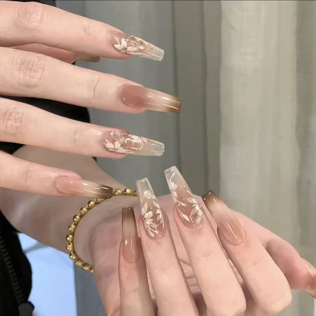 Artistic Press-On Nail Set with Unique Bow Designs Kalsten