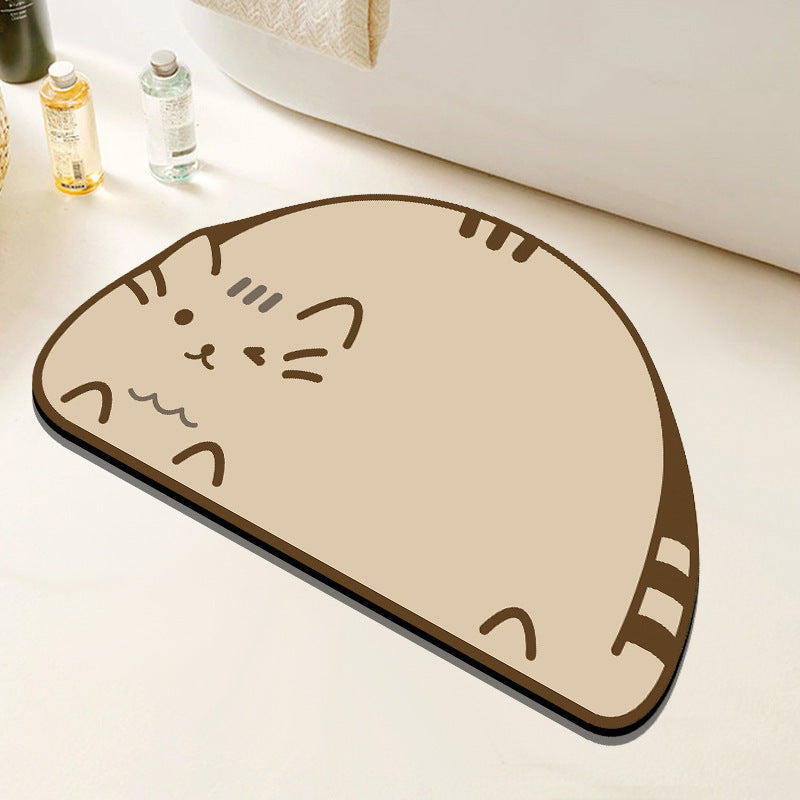 Cute Cartoon Cat Bath Mat
