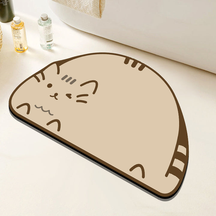Cute Cartoon Cat Bath Mat