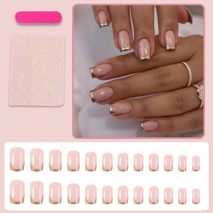 Nail art set with elegant gold French tip Kalsten