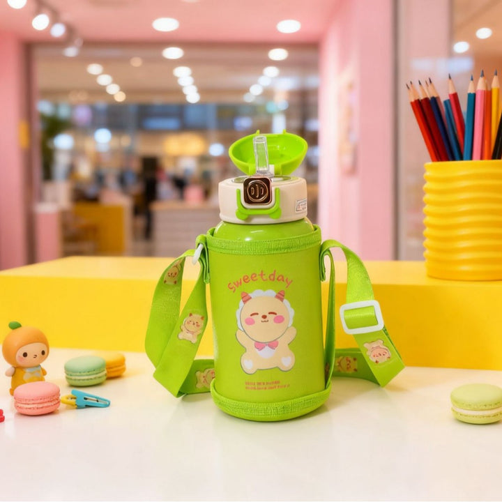 Women's insulated drinking bottle with practical carrying strap and cute animal design Kalsten