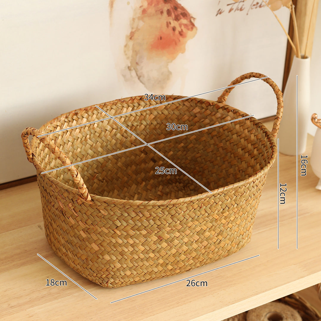 Unisex Handwoven Storage Basket with Ergonomic Handles Kalsten