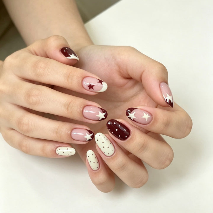 Stylish star design artificial nails Kalsten