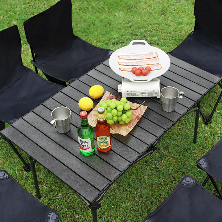 Foldable Camping Table With Stable Wooden Surface Kalsten