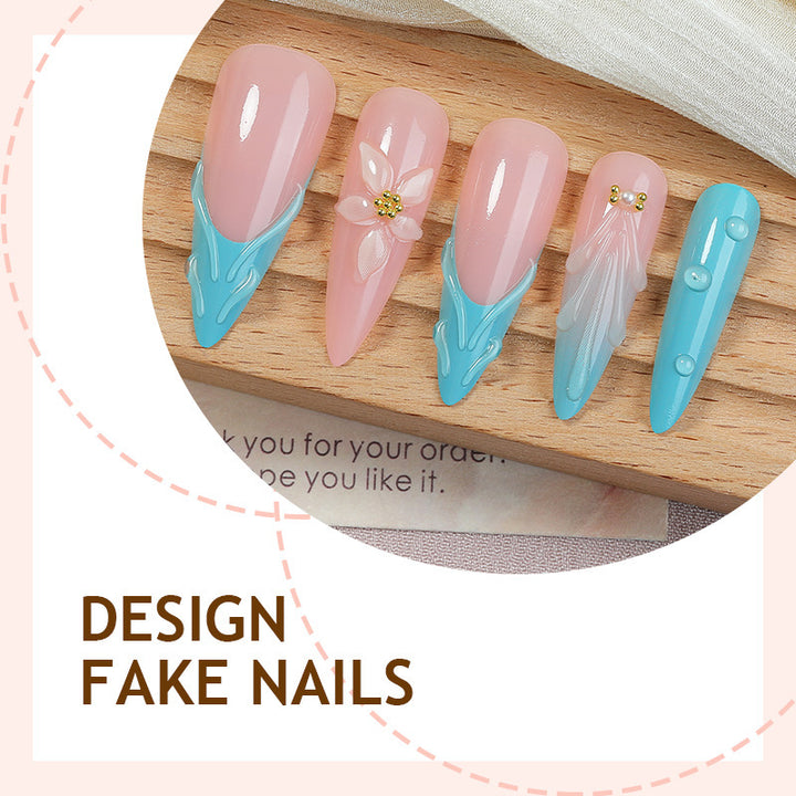 Creative nail art set with blooming accents and elegant designs Kalsten