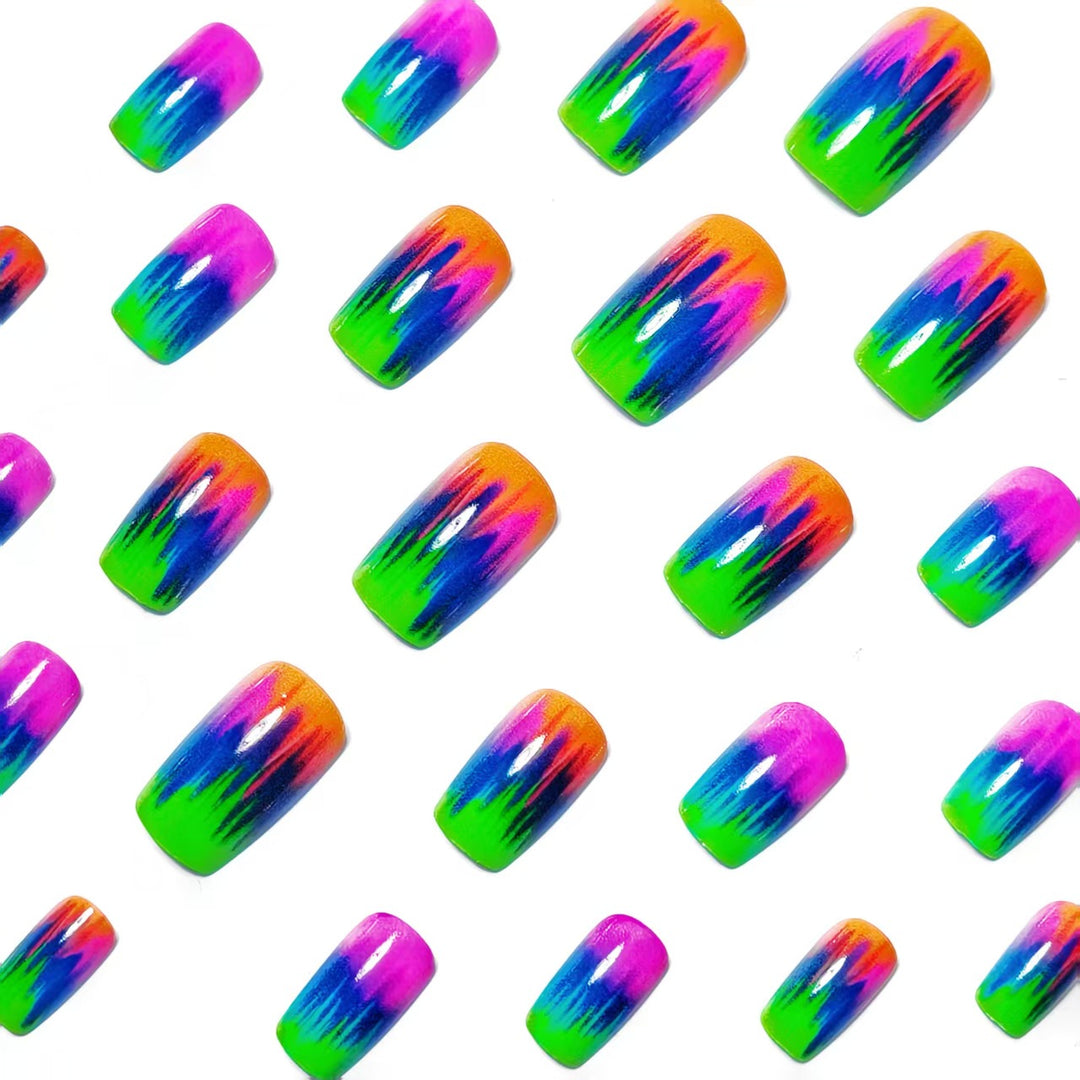 Creative Nail Art in Modern Neon Gradient Design Kalsten