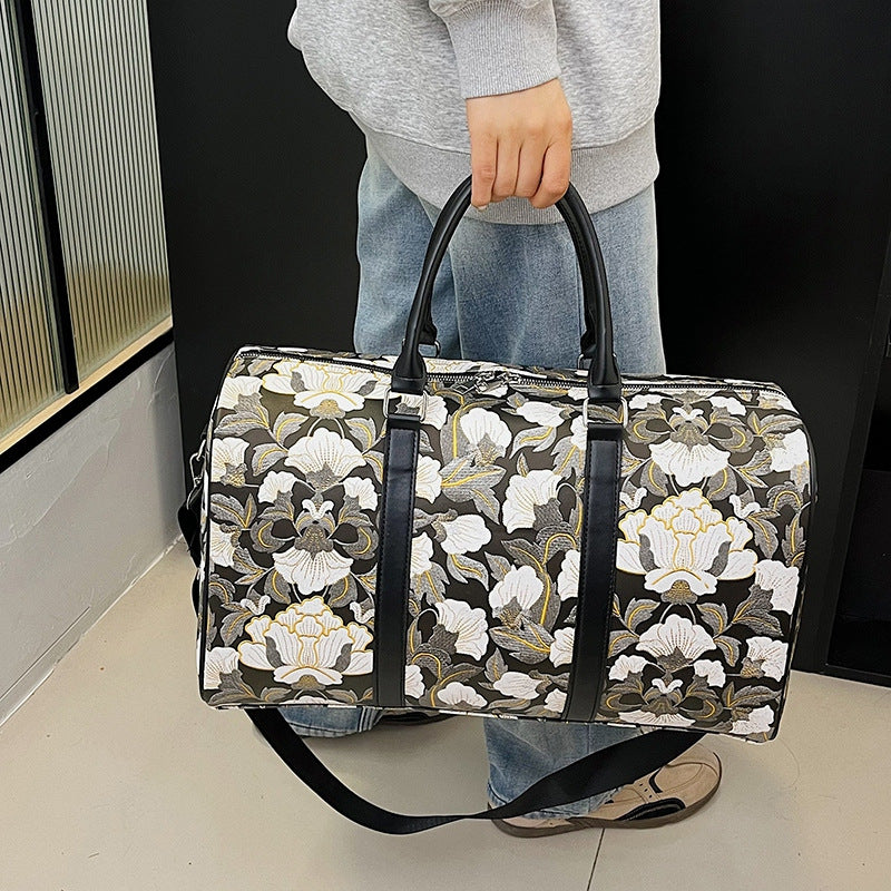 Elegant Floral Print Travel Duffle Bag Kalsten