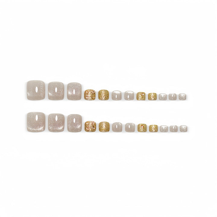 Artificial nails with elegant glitter effect Kalsten