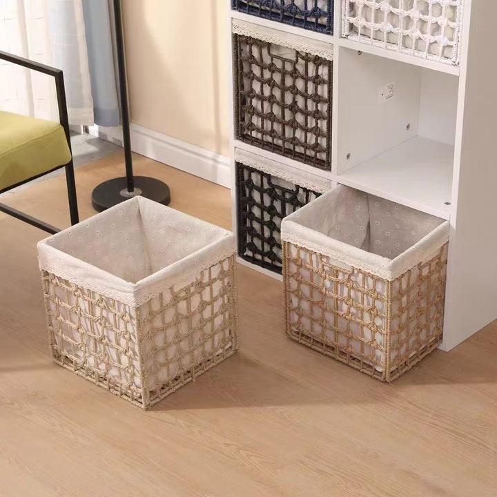 Rectangular storage basket with handwoven design Kalsten