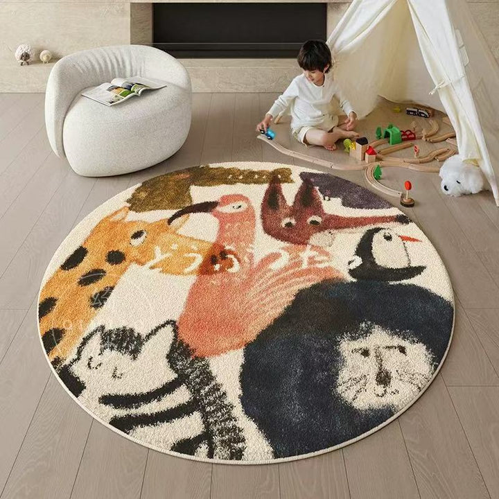 Cartoon-Themed Plush Area Rug for Home Decor