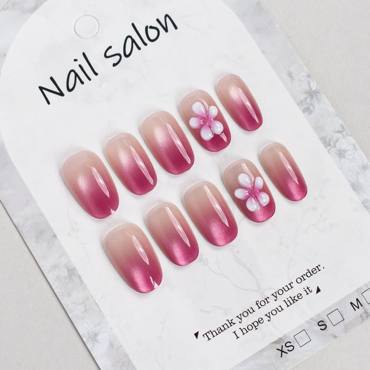 Elegant Floral Press-On Nail Set Kalsten